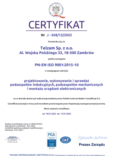 Certyfikat PCBC 2025